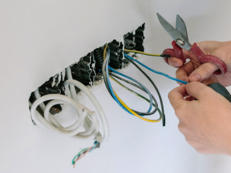Electrician working on the electrical installation of a house Domestic Electrical Installer Package